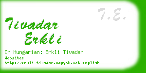 tivadar erkli business card